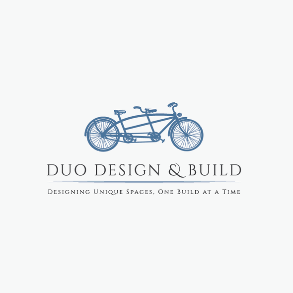 Bike logo with the title 'Logo proposal of a tandem bike ready for customisation and sale'