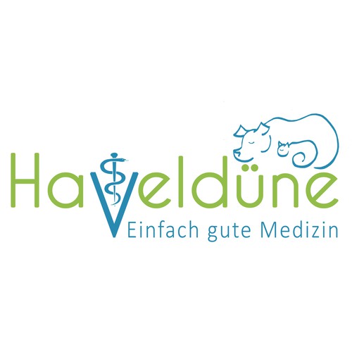 Animal hospital logo with the title 'Design for German veterinary practice'