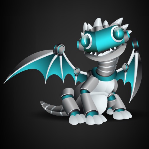 Mascot brand with the title 'Mechanical Dragon Logo'