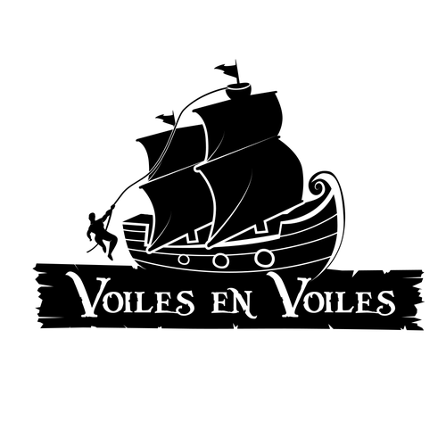 Pirate logo with the title 'Amusement Park Logo with a Zip Line and Aerial Courses from Pirate Ships'