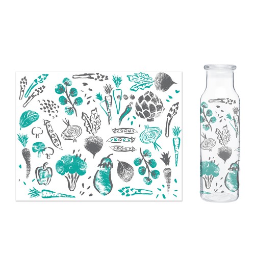 Vegetarian design with the title 'Modern veggie illustration'