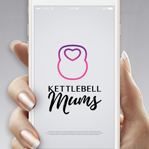 Kettlebell logo with the title 'Kettlebell Mums Logo'