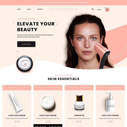 Wix Website Template Design for Skincare Shops Honey Modern and Elegant  E-commerce Website Design 