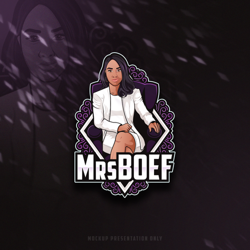 Video game design with the title 'MrsBoef Game Logo Design'