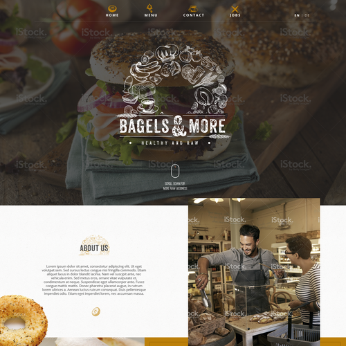 Food website with the title 'Bagel shop websites'