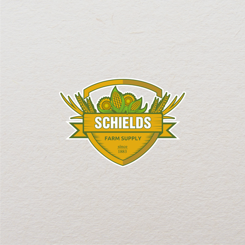 Outline logo with the title 'SCHIELD FARM SUPPLY'
