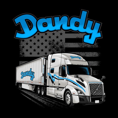T-shirt with the title 'Dandy - Patriotic Trucking T-shirt'