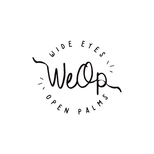 Handwritten logo with the title 'Logo for an organic, green coffee & tea shop'
