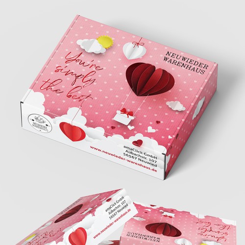 Gift box design with the title 'Gift Box Packaging Design'