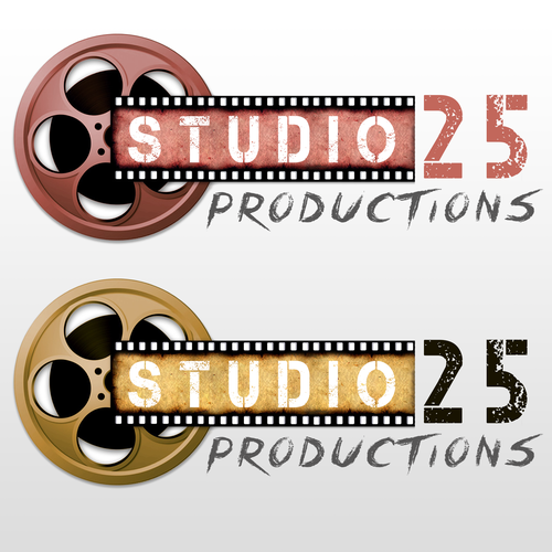 Film production logo with the title 'Studio 25 Productions Logo Design'