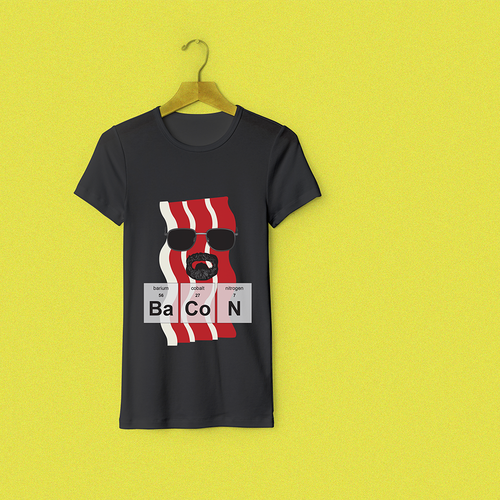 Bacon design with the title 'T-shirt design'