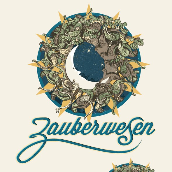 Sun and tree logo with the title 'Logo for Zauberwesen'