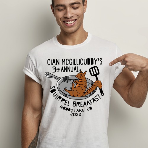 Vector art t-shirt with the title 'Squirrel Breakfast😁'