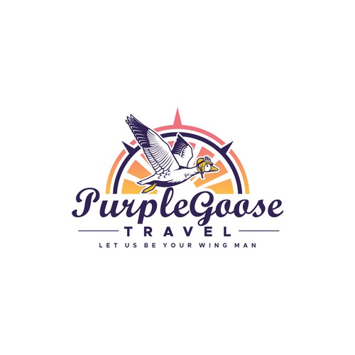 Tourism logo with the title 'purple  goose '