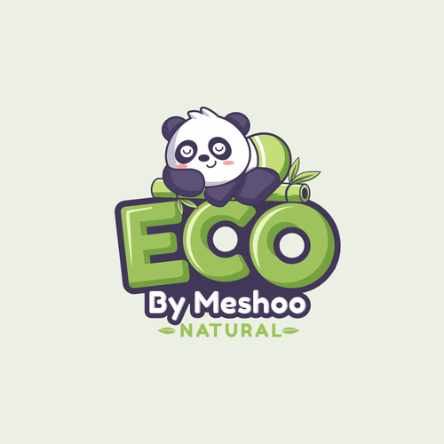 Bamboo design with the title 'cute panda logo character design'