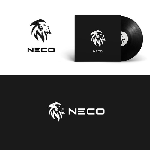 Musician logo with the title 'Dj Neco Logo Design'