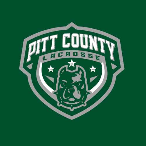 Pitbull logo with the title 'Pitt County Lacrosse'