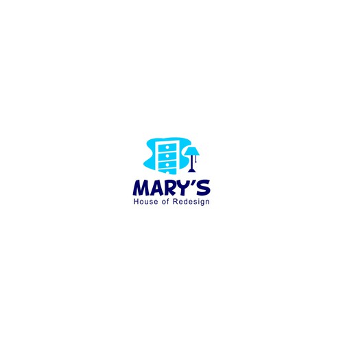 Cabinet logo with the title 'Mary's House of Redesign'