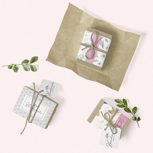 Soap packaging with the title 'Soap label design'