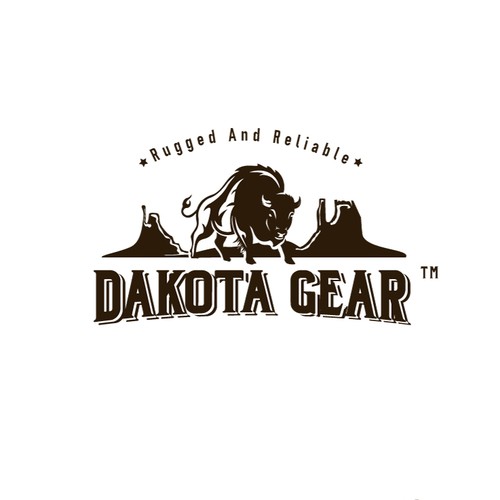 Yak logo with the title 'Logo design for "Dakota Gear"'