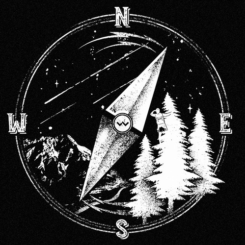 Compass design with the title 'Outdoor'