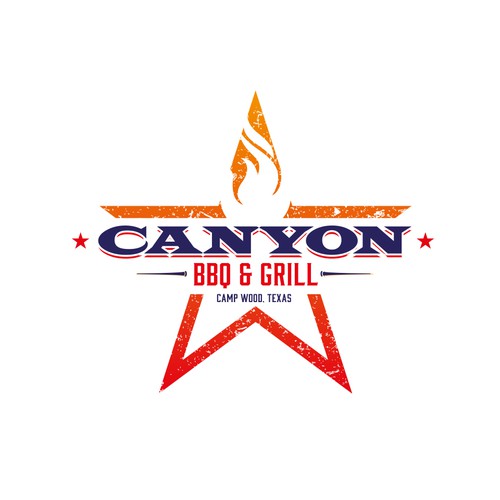 Barbecue design with the title 'Canyon BBQ & Grill'