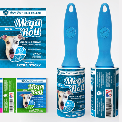 Hair label with the title 'Lint roller label'