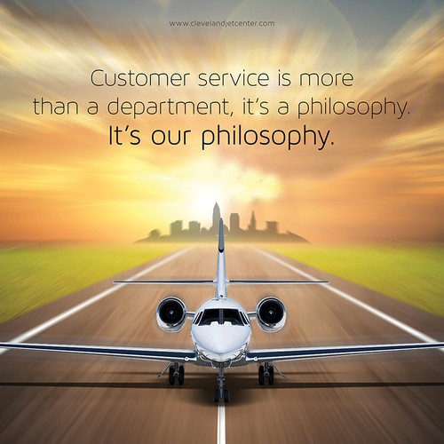 Jet design with the title 'Quality-Service Business Aviation Brand'