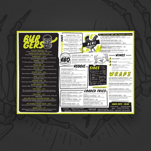 Burger design with the title 'Burger7 new menu'