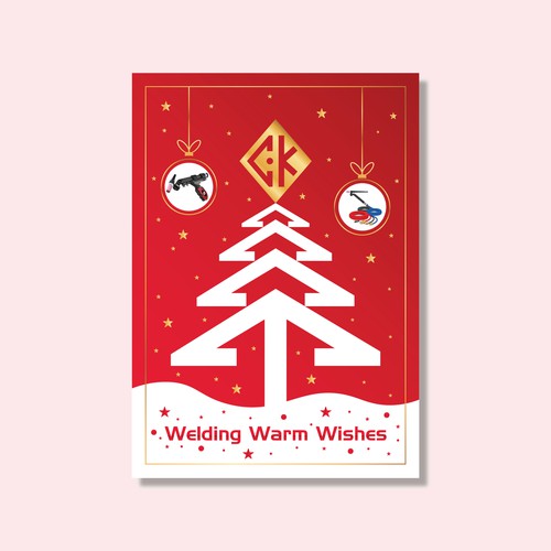 Christmas tree design with the title 'CK Worldwide Christmas Card'