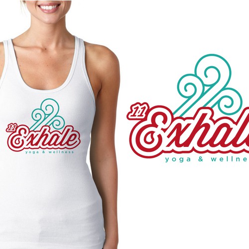 Yoga t-shirt with the title '11Exhale Yogo - Exhale Concept'
