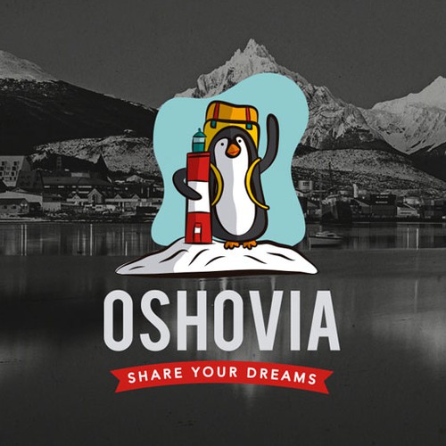 Backpack design with the title 'Logo concept for Oshovia'