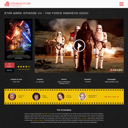 Entertainment website with the title 'Citysearch'