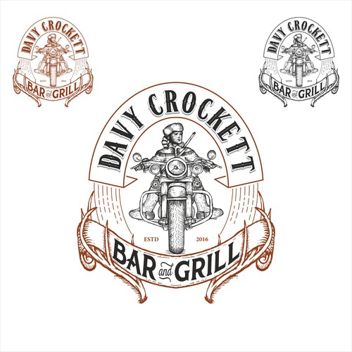 Bar design with the title 'Davy Crocket bar & grill logo'