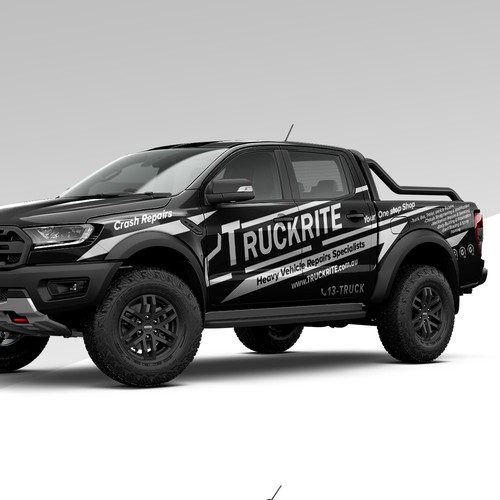 Chrome design with the title 'Wrap Design for Ford Ranger Truck'