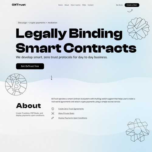 Simple website with the title 'Website Design for a Crypto Escrow Service'