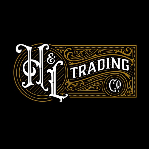 Flourishes design with the title 'Old west, vintage logo for mercantile brand'