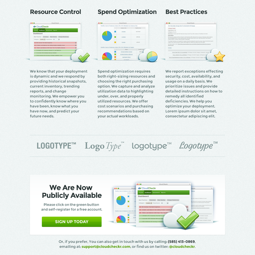 Layout design with the title 'IT Service Homepage Concept'