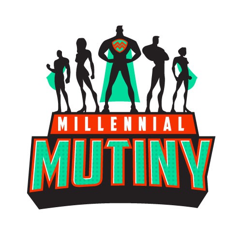 Marvel logo with the title 'Create a superhero logo for millennial community'