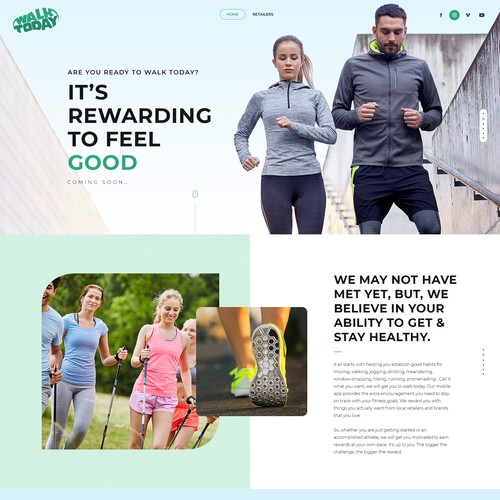 Health website with the title 'Walk Today'