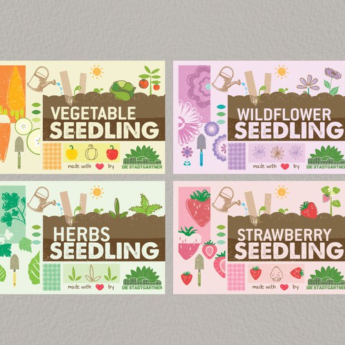 Garden design with the title 'Packaging for gardening product'