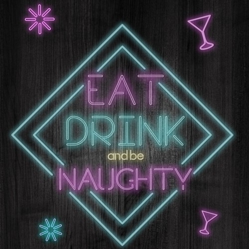 New Year's design with the title 'New Year card (neon)'