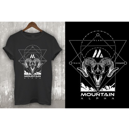 Minimalist t-shirt with the title 'Design a Badass Limited Edition T-Shirt for Mountain Alpha'