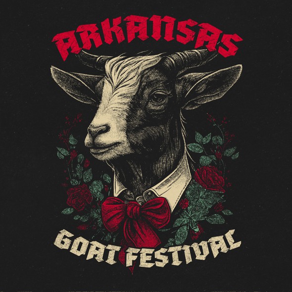 Procreate design with the title 'Shirt illustration for goat festival'
