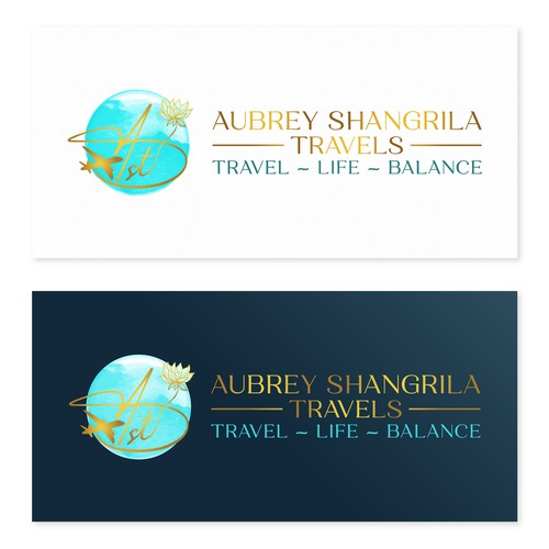 Balanced logo with the title 'Aubrey Shangrila Travels'
