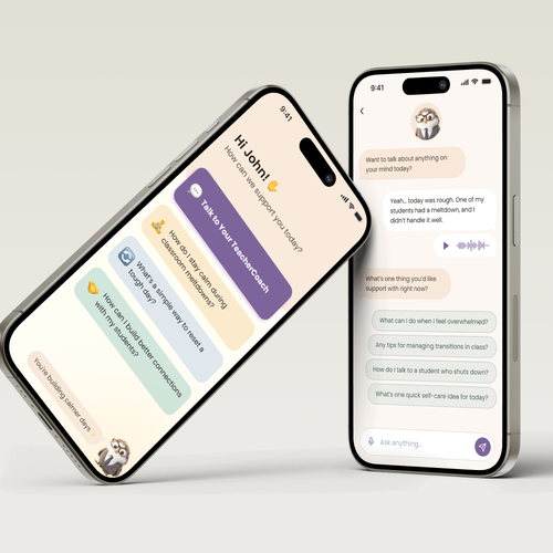 Neat design with the title 'Design an app for teachers to help improve classroom behaviour & vibes'