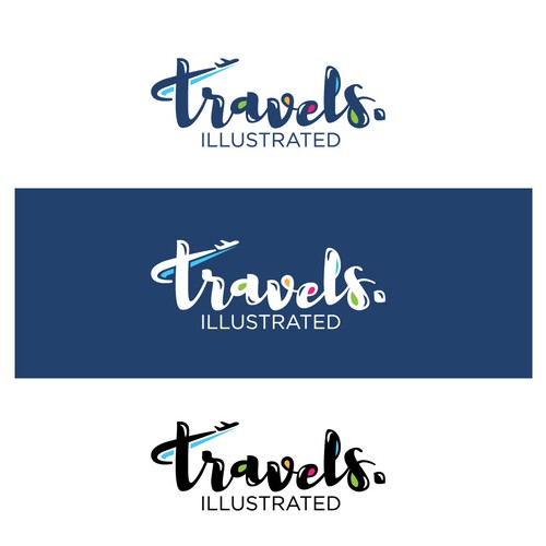 Airplane logo with the title 'Travels. Illustrated'