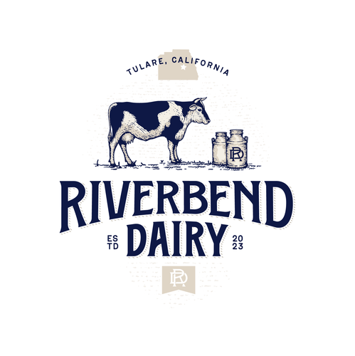 Milk logo with the title 'Riverbend Dairy'