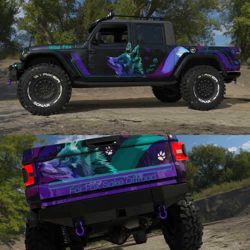 Gladiator design with the title 'Car wrap - foxy 4x4'