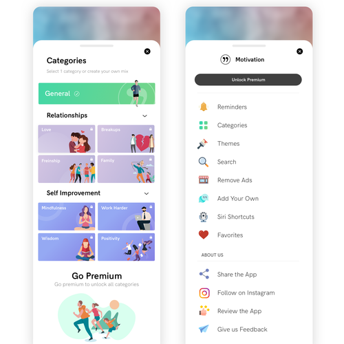 Motivational design with the title 'Design for Motivational Quote App'
